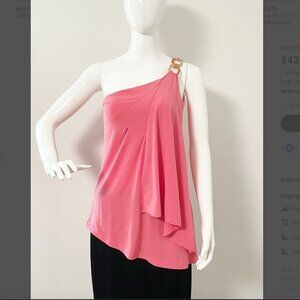 Cache coral one shoulder top Size M NEW WITH TAG!